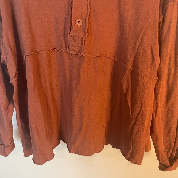 Urban Outfitters UO Freddie Henley OversizednTunic Top in Burnt Orange Size XS - Picture 4 of 12